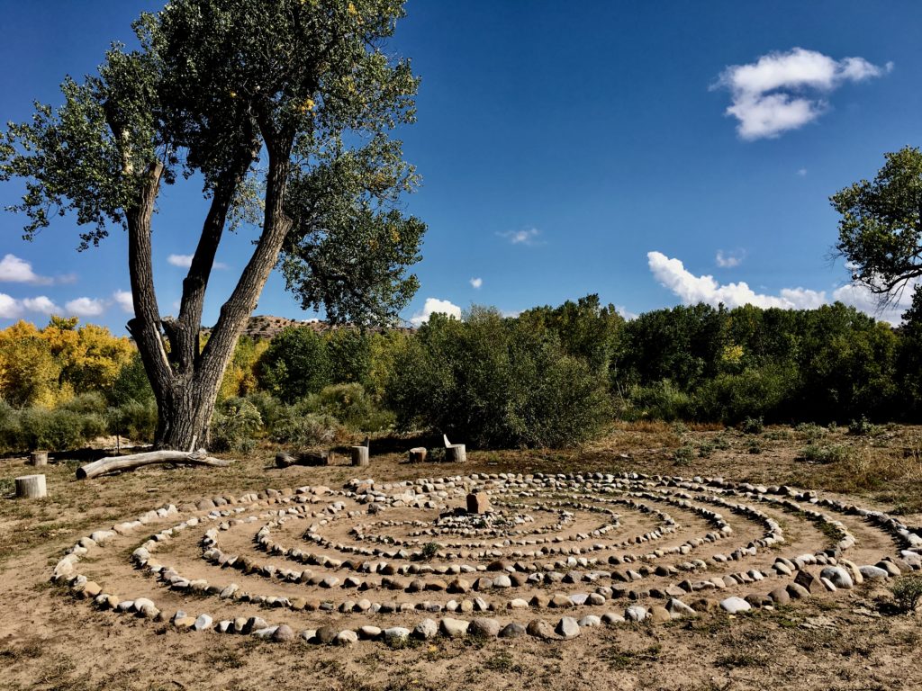 Legendary Healing Waters of Ojo Caliente labyrinth by river